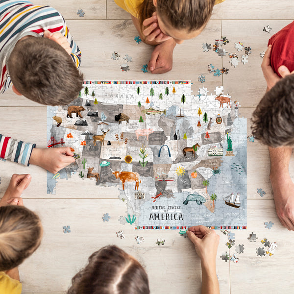 Watercolor USA Map | 500 Piece Jigsaw Puzzle