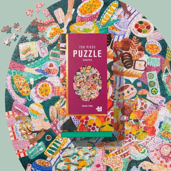 Global Table | 750-Piece Shaped Jigsaw Puzzle | Firelight Collection