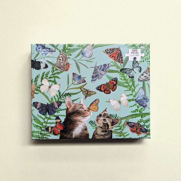 Amis papillons et chatons | Puzzle de 500 pièces