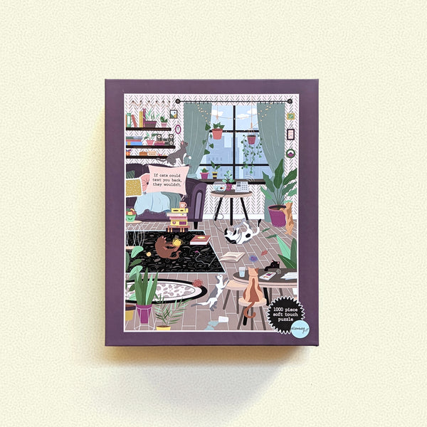 Texting Cats | 1000 Piece Soft-Touch Jigsaw Puzzle
