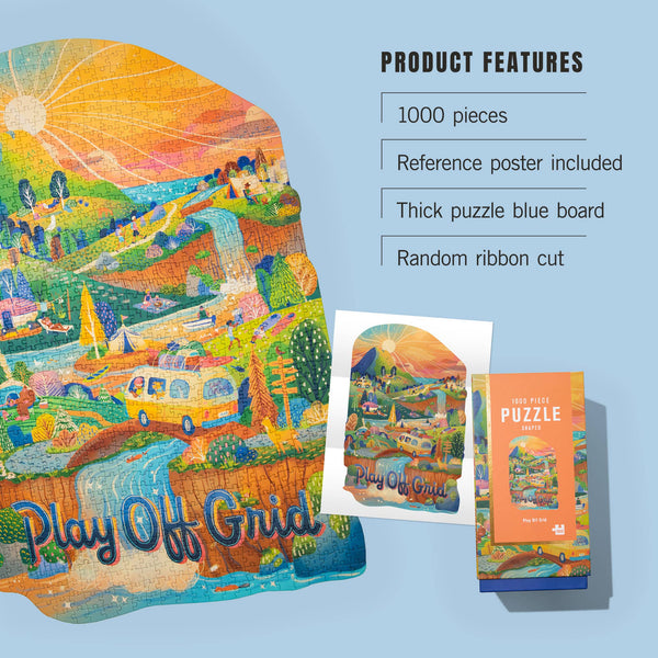 Play Off Grid | 1000-Piece Shaped Jigsaw Puzzle | Firelight Collection