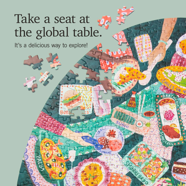 Global Table | 750-Piece Shaped Jigsaw Puzzle | Firelight Collection