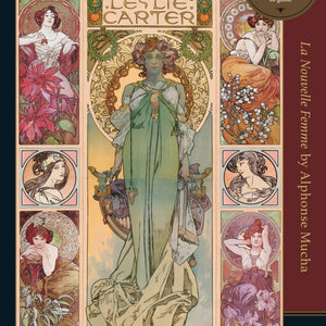 Art & Fable puzzle box with a collage of Art Nouveau styled women by Alphonse Mucha. Puzzle is titled La Nouvelle Femme and is 1000 pieces