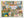 Completed 1000-piece jigsaw puzzle by Spaghetti Tree, featuring a colorful collage of outdoor camping and nature illustrations, photographed on a white surface.