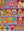 Illustration of a psychedelic scene of a tiny human smoking on a store shelf stocked with many jars and cans and boxes.