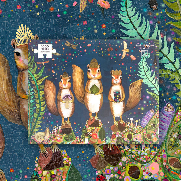 Squirrel Royale | 1000 Piece Metallic Foil Embellished Jigsaw Puzzle