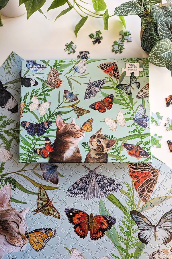 Butterfly & Kitten Friends | 500 Piece Jigsaw Puzzle