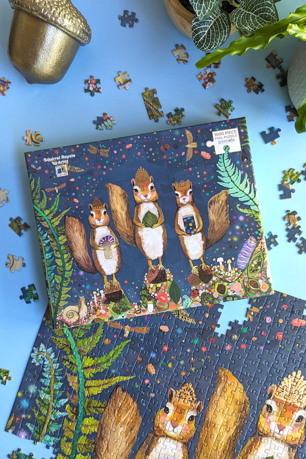 Squirrel Royale | 1000 Piece Metallic Foil Embellished Jigsaw Puzzle