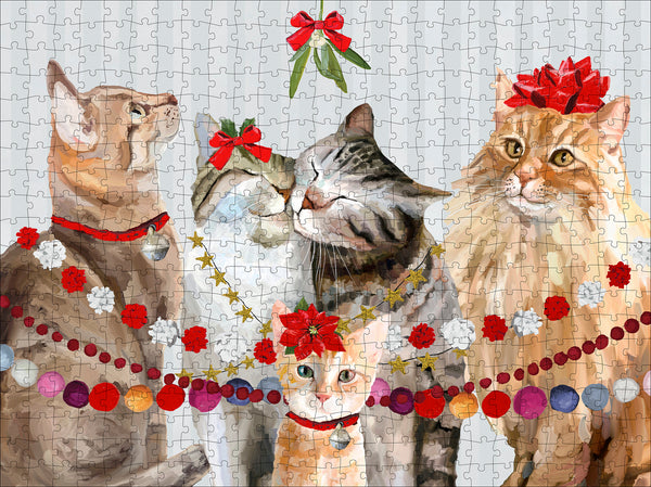 Festive Cat Bunch | 500 Piece Metallic Foil Embellished Jigsaw Puzzle