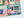 Close up of a colorful puzzle with taco truck, florals and food artwork on a white background