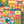 Colorful patchwork puzzle design with various patterns, floral motifs and shapes on a white background