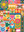 Colorful patchwork puzzle design with various patterns, floral motifs and shapes on a white background