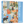 Blue puzzle box with an image of several cats in a room decorated for the holidays. 