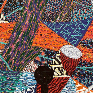 Close-up of Hearth Puzzle with colorful patterned artwork.