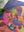 Close up of completed puzzle showing two women chatting with each other with drinks and snacks on a tray nearby. 