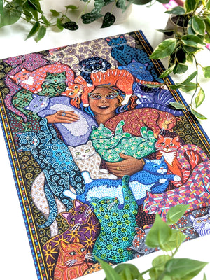 Cat Lady | 1000-pc Velvet-Touch Jigsaw Puzzle