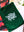 Velvet forest green zippered pouch with white Unified Pieces logo printed in the middle. Pouch sits on a partial view of a completed puzzle and green plants are shown in the top right. 