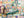 Spaghetti Tree 500 piece puzzle with colorful farm-themed design on a multicolored background.
