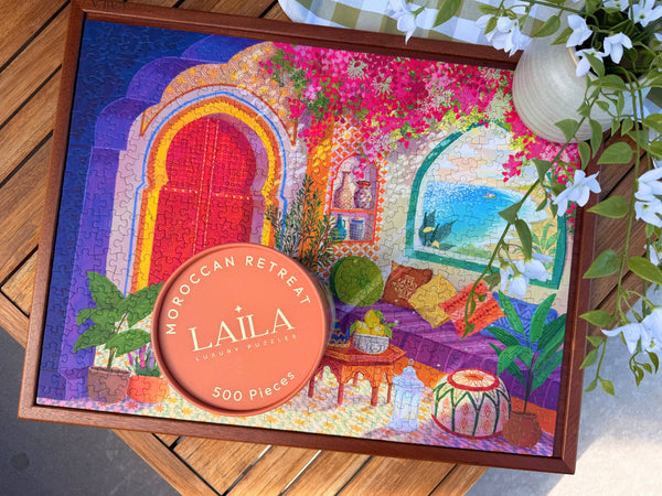 Moroccan Retreat | 500-Pieces with art by Laila Ramadhani