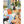 Illustration of three cats sitting in a room that has been decorated for the holidays. 