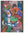 Woman surrounded by cats in a colorful, patterned setting