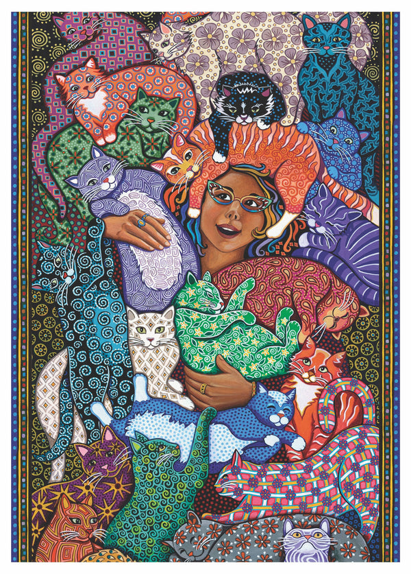 Cat Lady | 1000-pc Velvet-Touch Jigsaw Puzzle