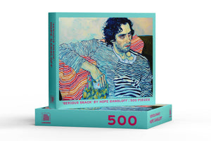 Jigsaw puzzle box with a colorful illustration of a man on the lid, featuring the brand 'Lininus' and piece count '500'.