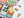 Colorful puzzle with floral and farm design on a white background